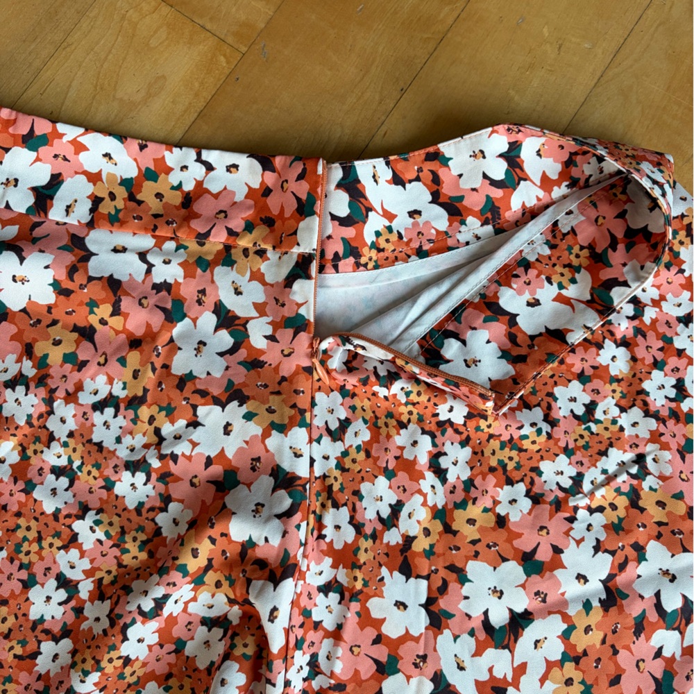 Micro Skirt Retro Hippie Skater Flower Power Playful A Line Size Zipper Sz Lg - Picture 5 of 5